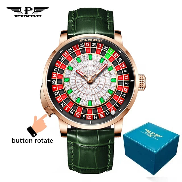 Russian Roulette Game Sapphire Mirror Diamond Dial Men's Watch