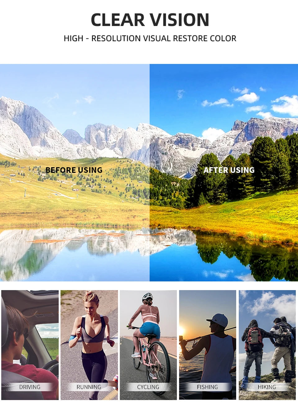 Luxury Square Vintage Polarized Cycling Sunglass