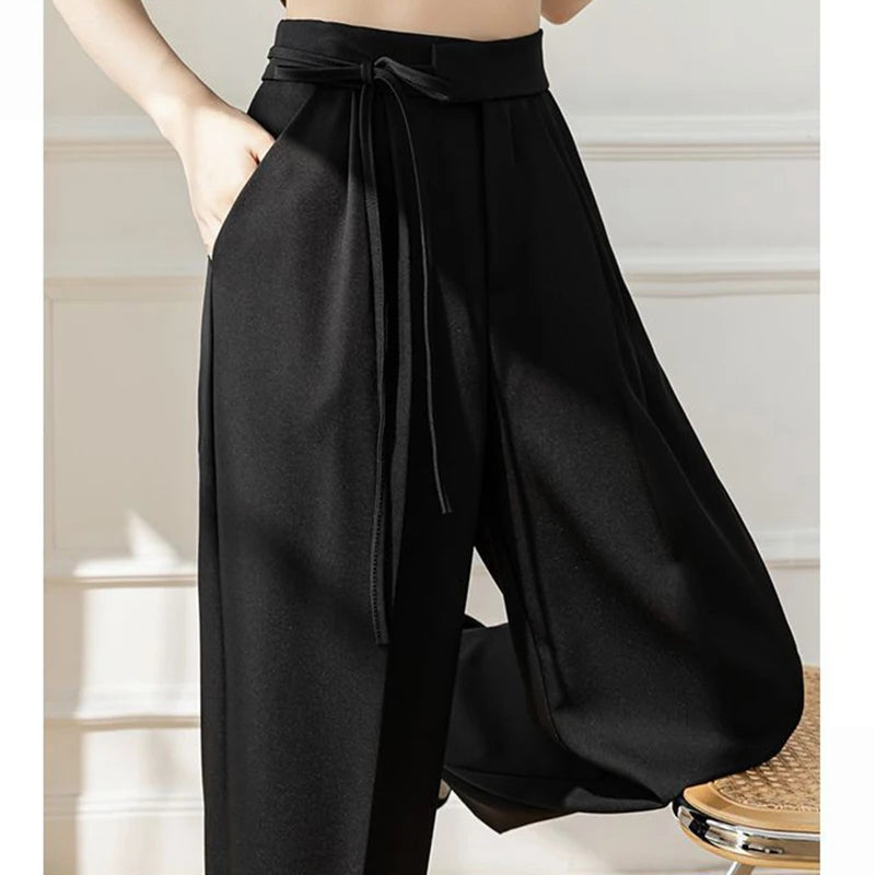High Waisted Trousers Lady Chic Designer All Match Work Pants