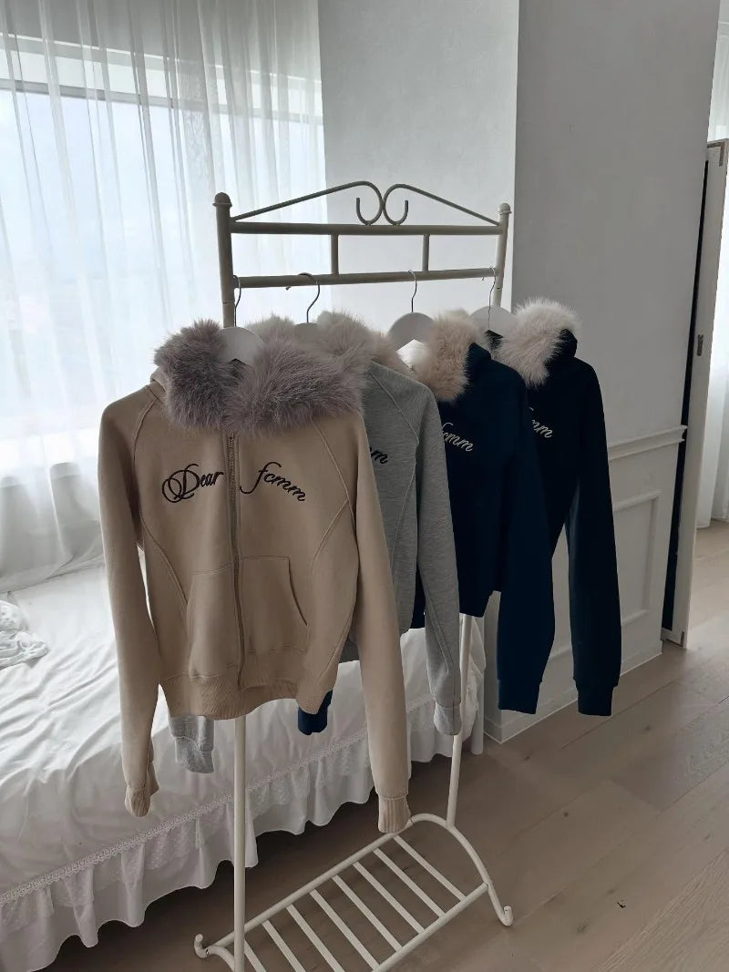 Hoodie Women Vintage Streetwear Trendy Autumn and Winter Warm Coat