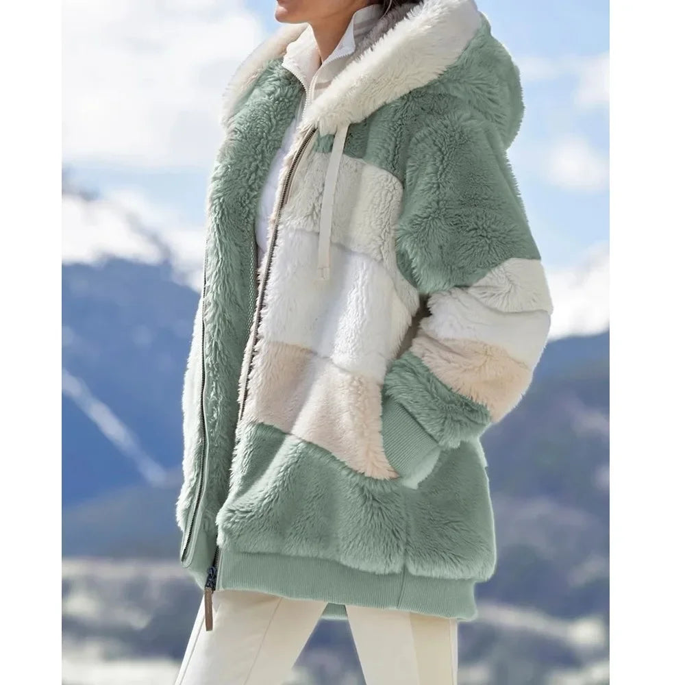 Hooded Zipper  Ladies Coats