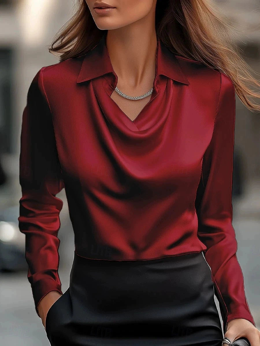 All-match  Elegant Shirts French Solid Blouses