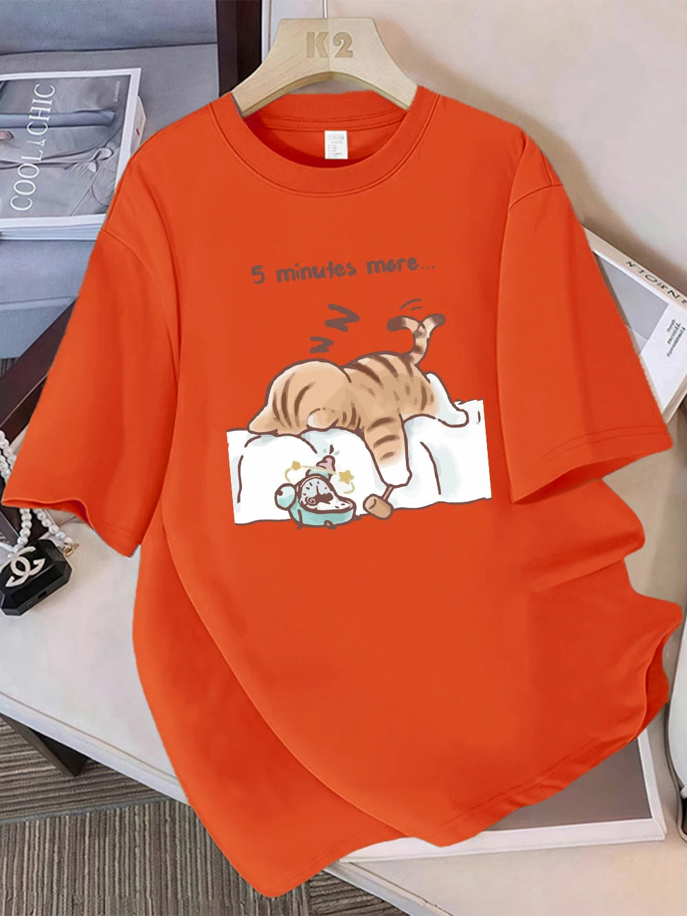 T-Shirt Cotton  O-Neck Soft Loose Tops