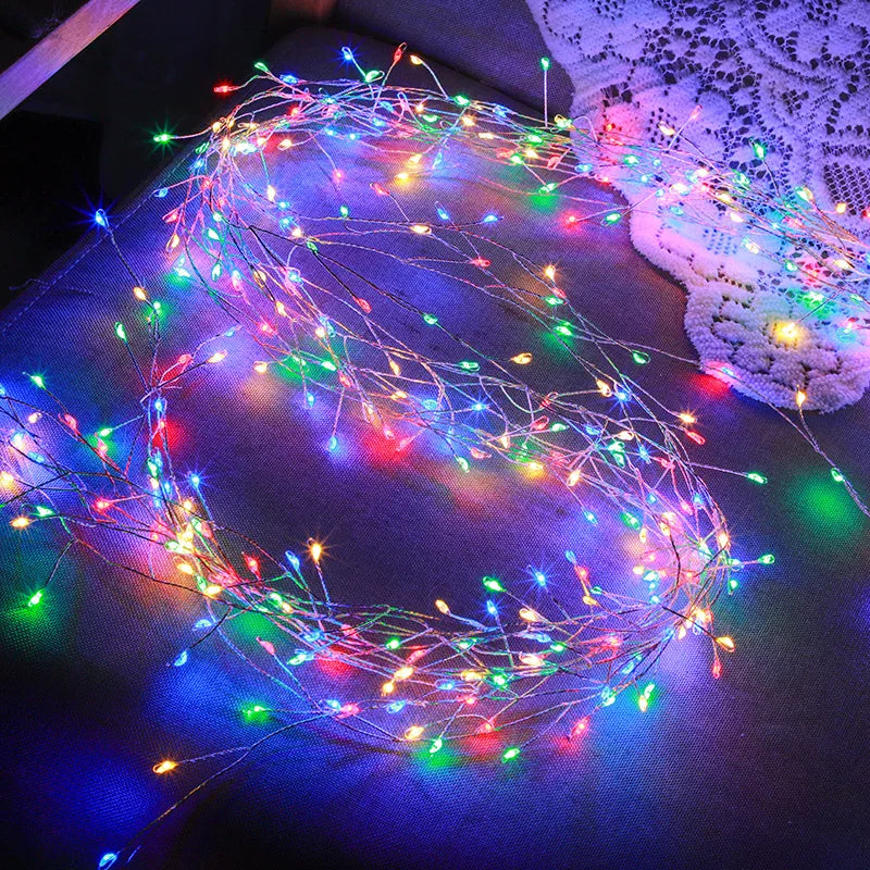 3/6/9M USB Power LED Firecracker String Lights Remote Control Garland Fairy Lights for Wedding Party Garden Christmas Decoration