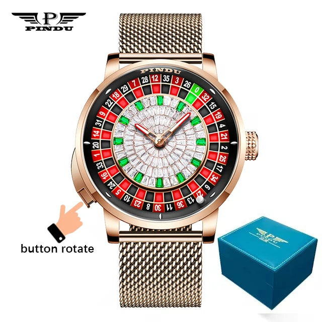 Russian Roulette Game Sapphire Mirror Diamond Dial Men's Watch
