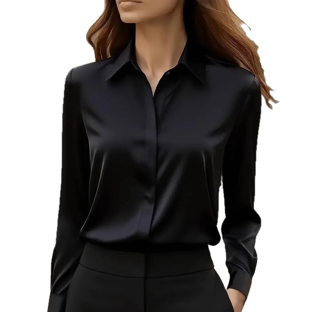 - Versatile Basic Blouse, Classic Office Wear Tops