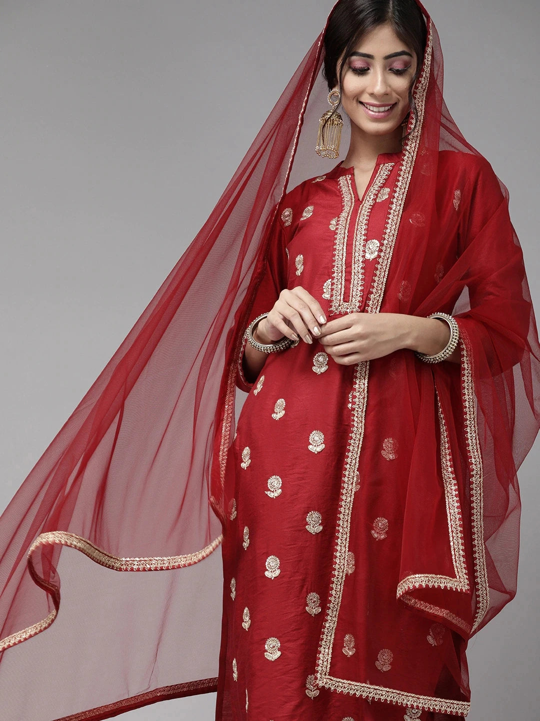 women's silk cotton 3-piece set with distinctive ethnic clothing, side jabi set with comfortable vibe