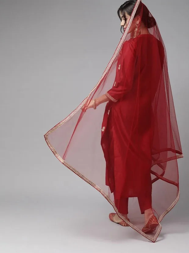 women's silk cotton 3-piece set with distinctive ethnic clothing, side jabi set with comfortable vibe