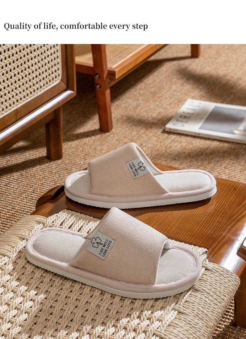 All-Season Linen Home Comfortable Slippers