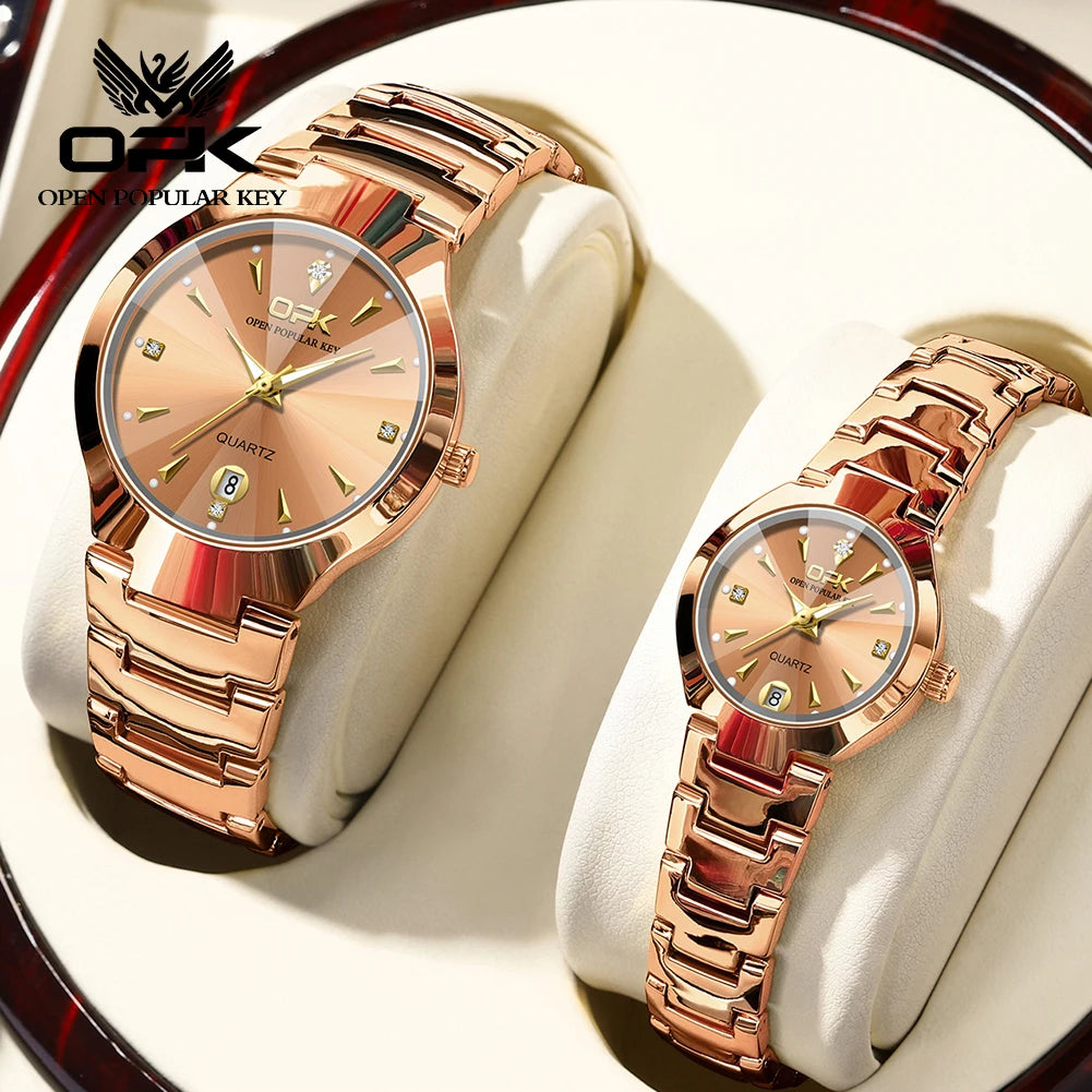 Classic Fashion Waterproof Glow Quartz Couple Watches