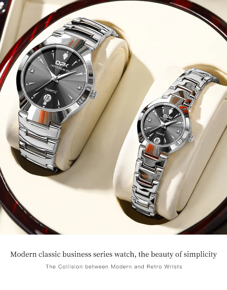 Classic Fashion Waterproof Glow Quartz Couple Watches
