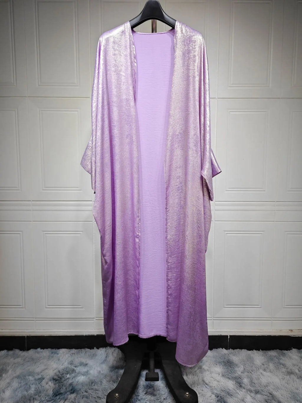 Shiny Satin Open Kimono Abaya luxury