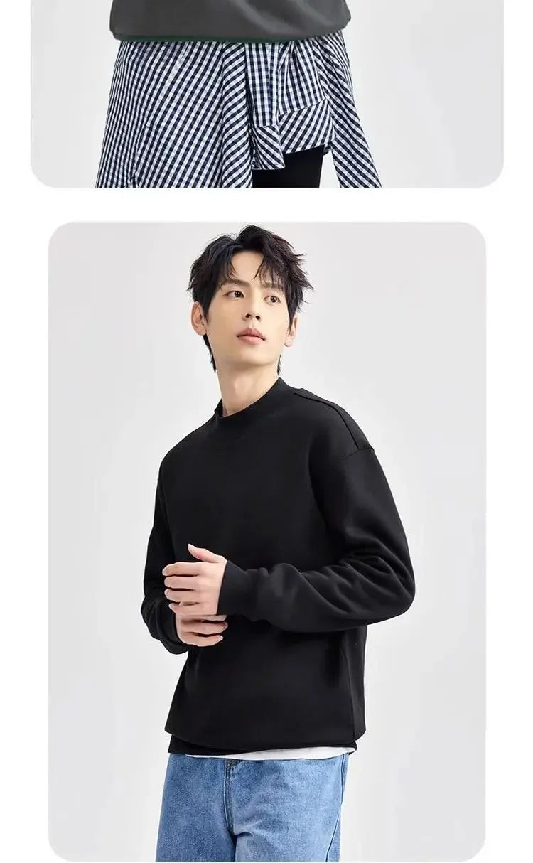 Trendy and Trendy Half High Collar Lamb Fleece Hoodie