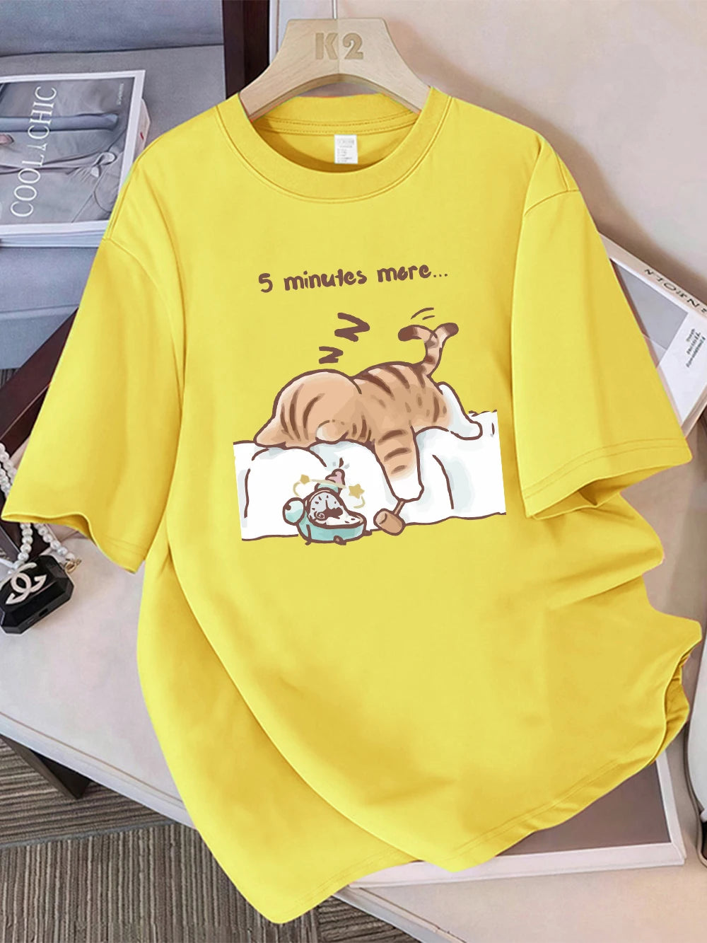 T-Shirt Cotton  O-Neck Soft Loose Tops