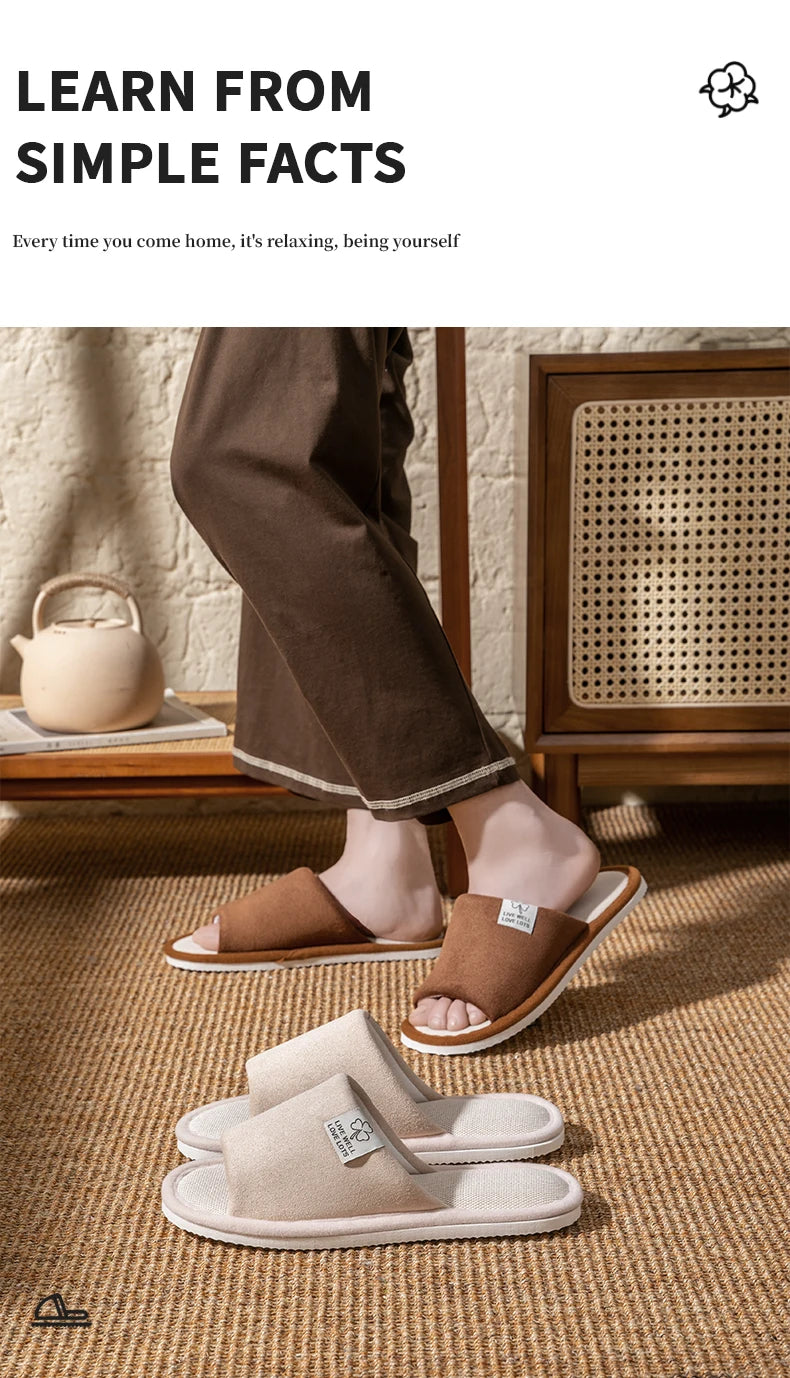 All-Season Linen Home Comfortable Slippers