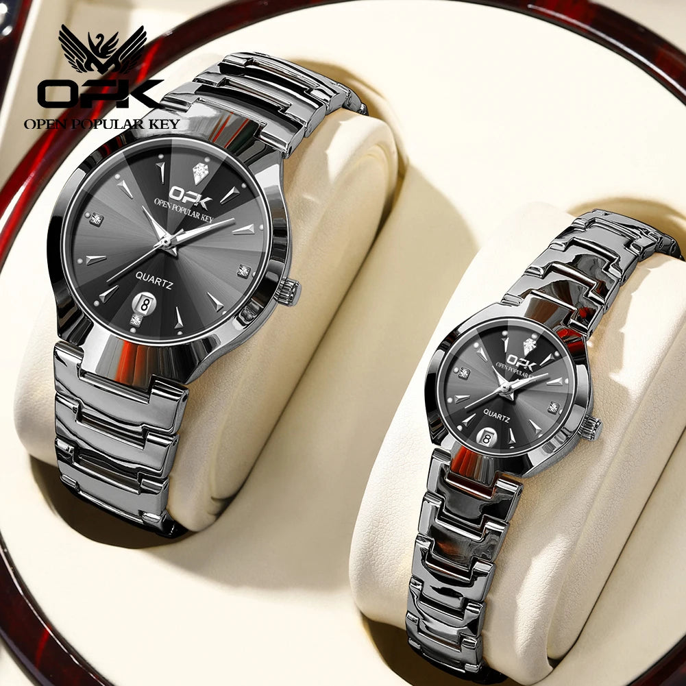 Classic Fashion Waterproof Glow Quartz Couple Watches