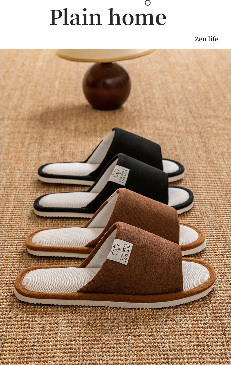 All-Season Linen Home Comfortable Slippers