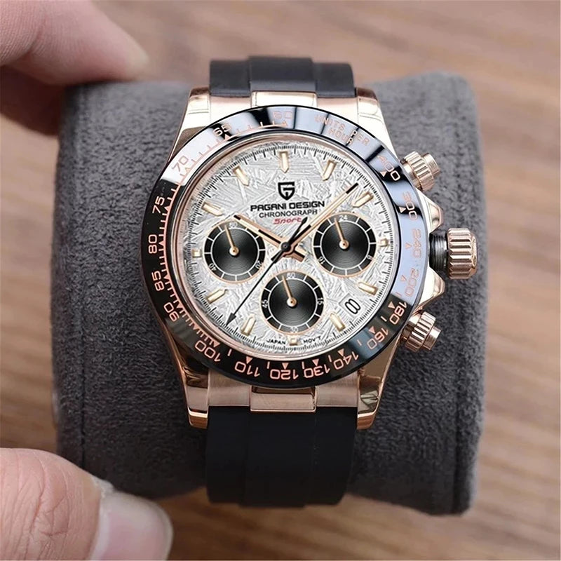 40mm New V2 PAGANI  Sapphire Retro Chronograph Stainless Steel Waterproof Watch