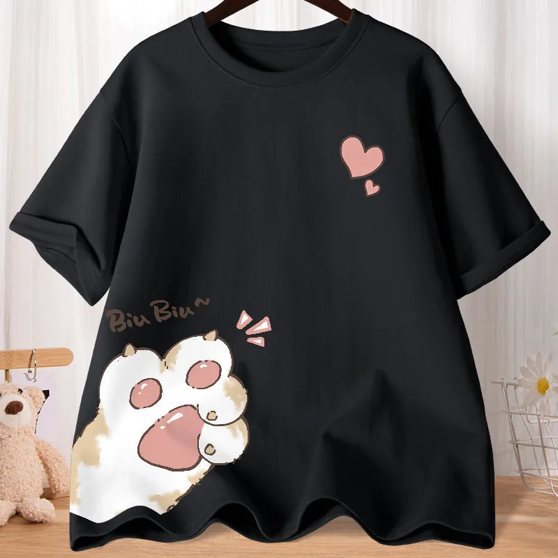 Cute Sweet  Half Sleeve Oversized Shirt Top