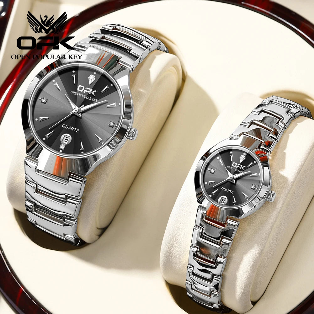 Classic Fashion Waterproof Glow Quartz Couple Watches
