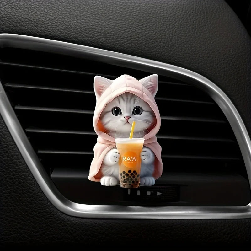 Cute cat acrylic car aromatherapy,