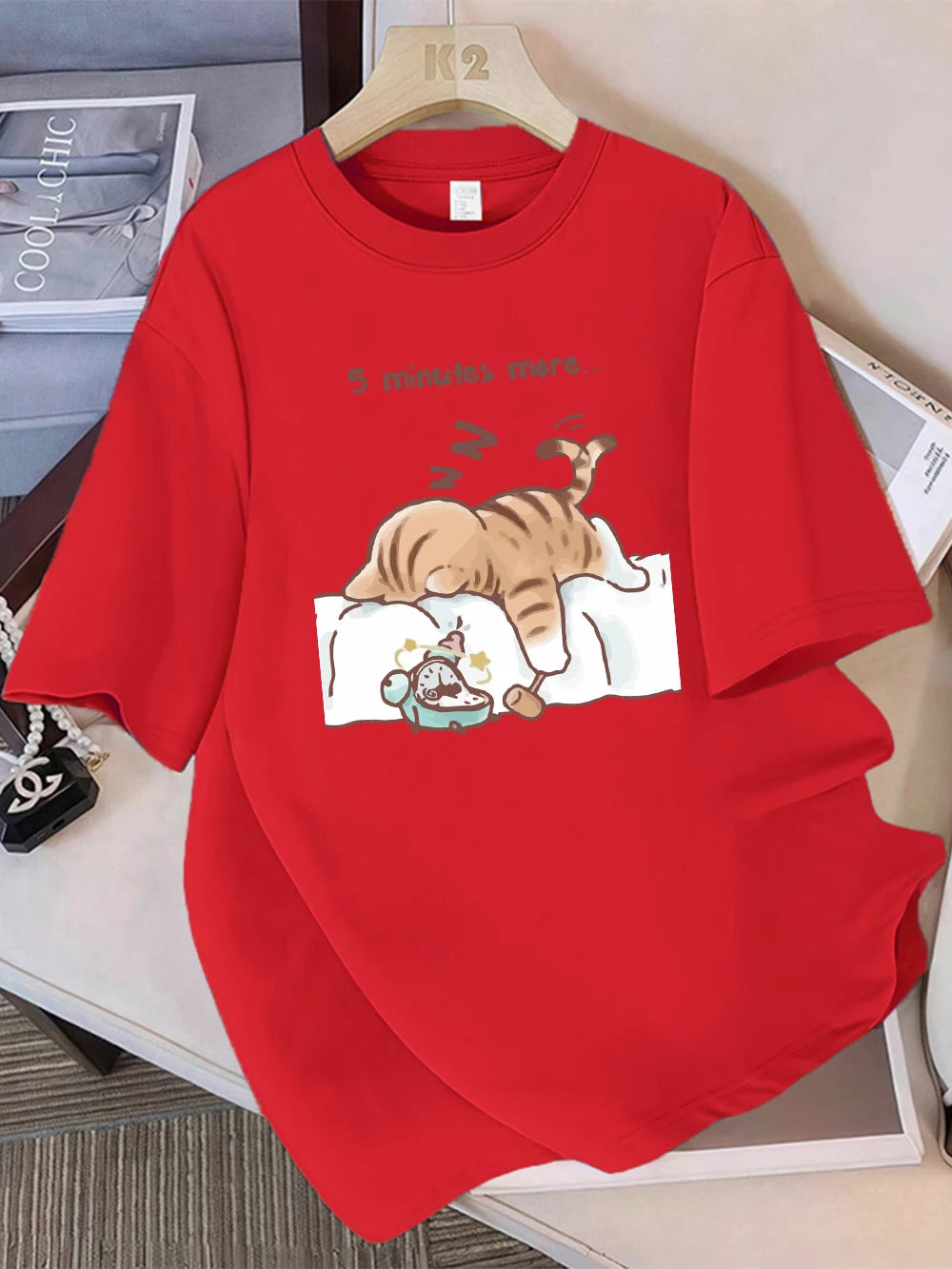 T-Shirt Cotton  O-Neck Soft Loose Tops