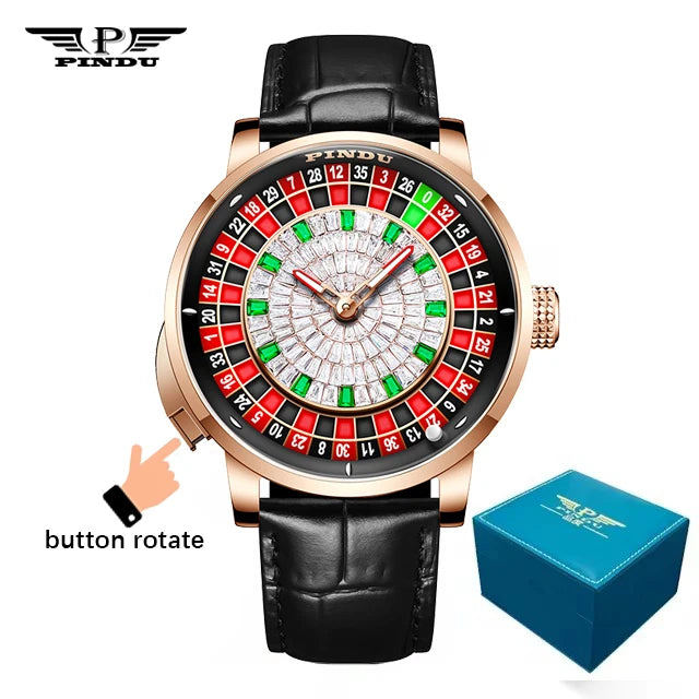 Russian Roulette Game Sapphire Mirror Diamond Dial Men's Watch