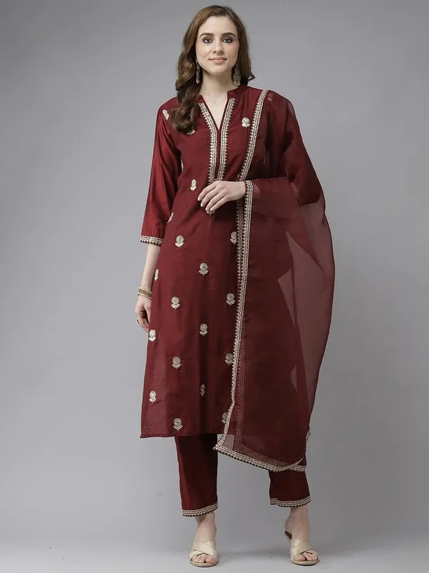 women's silk cotton 3-piece set with distinctive ethnic clothing, side jabi set with comfortable vibe