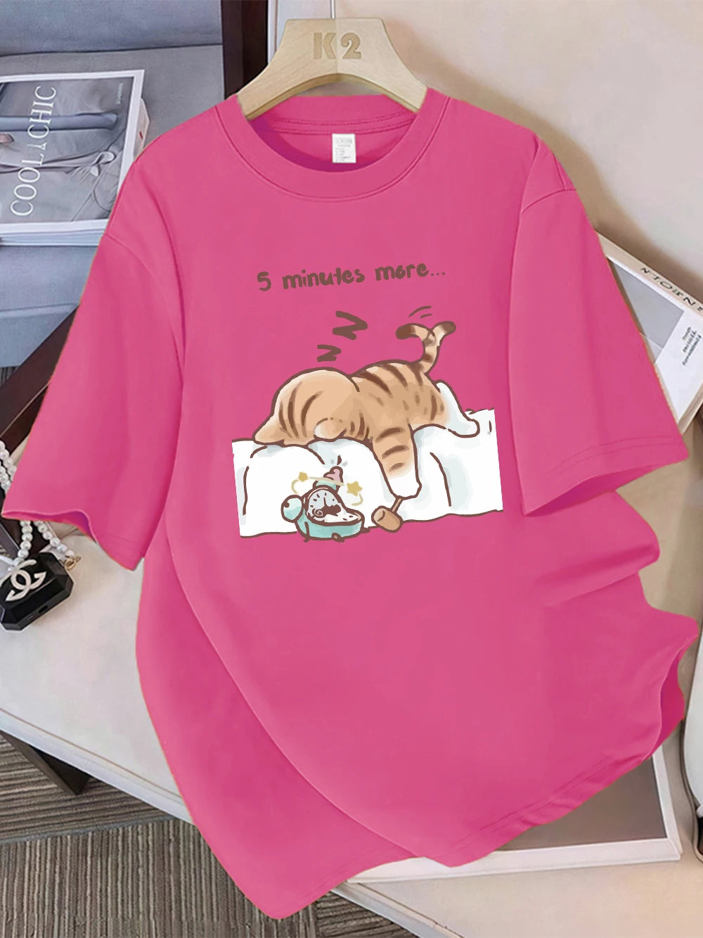 T-Shirt Cotton  O-Neck Soft Loose Tops