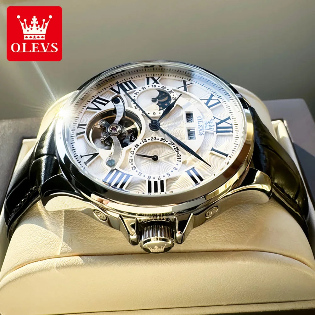 Waterproof Roman Scale Hollow Flywheel Automatic Hand Clock