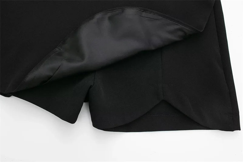 Black Mini Skirt Shorts Woman