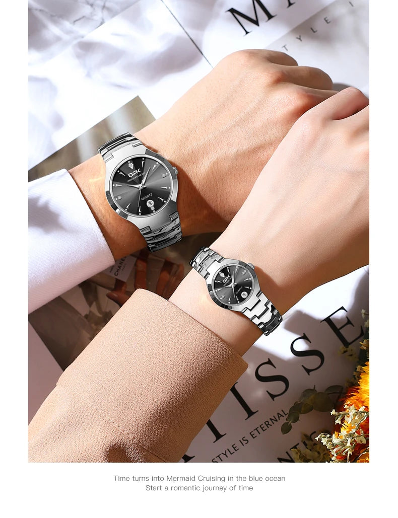 Classic Fashion Waterproof Glow Quartz Couple Watches
