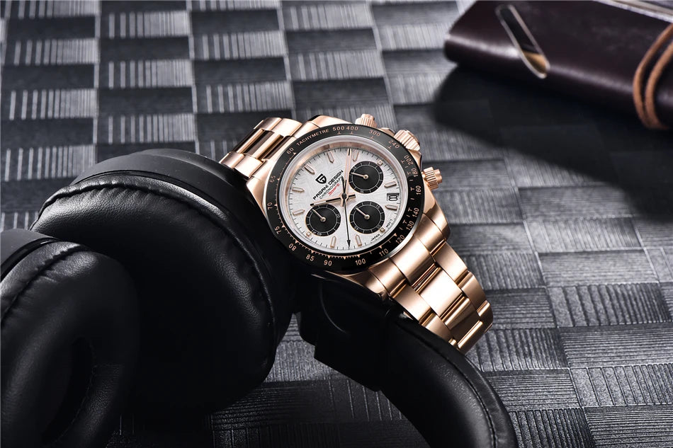 40mm New V2 PAGANI  Sapphire Retro Chronograph Stainless Steel Waterproof Watch