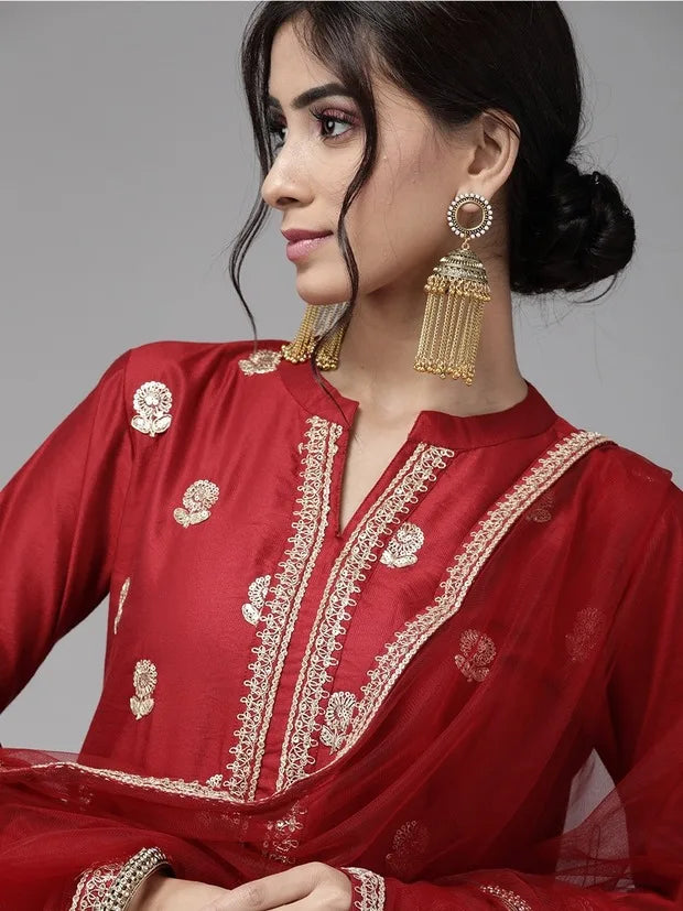 women's silk cotton 3-piece set with distinctive ethnic clothing, side jabi set with comfortable vibe