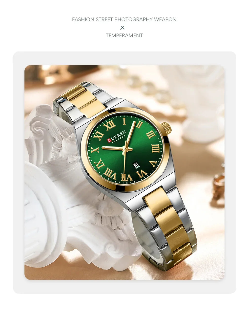 CURREN Watch Women,Watches for Women,Ladies Watches,Waterproof Fashion Dress Stainless Steel Bracelet Analog Watches Date