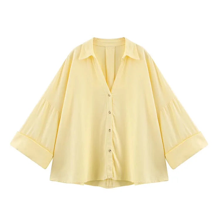 Wide Sleeved Shirt Women  Shirts & Blouses