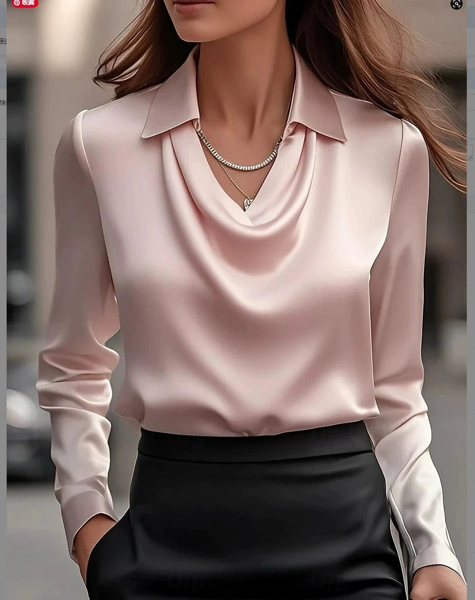 All-match  Elegant Shirts French Solid Blouses