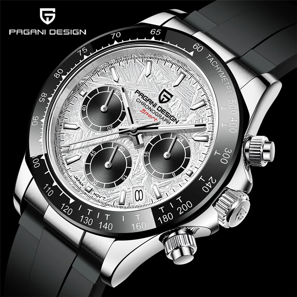 40mm New V2 PAGANI  Sapphire Retro Chronograph Stainless Steel Waterproof Watch