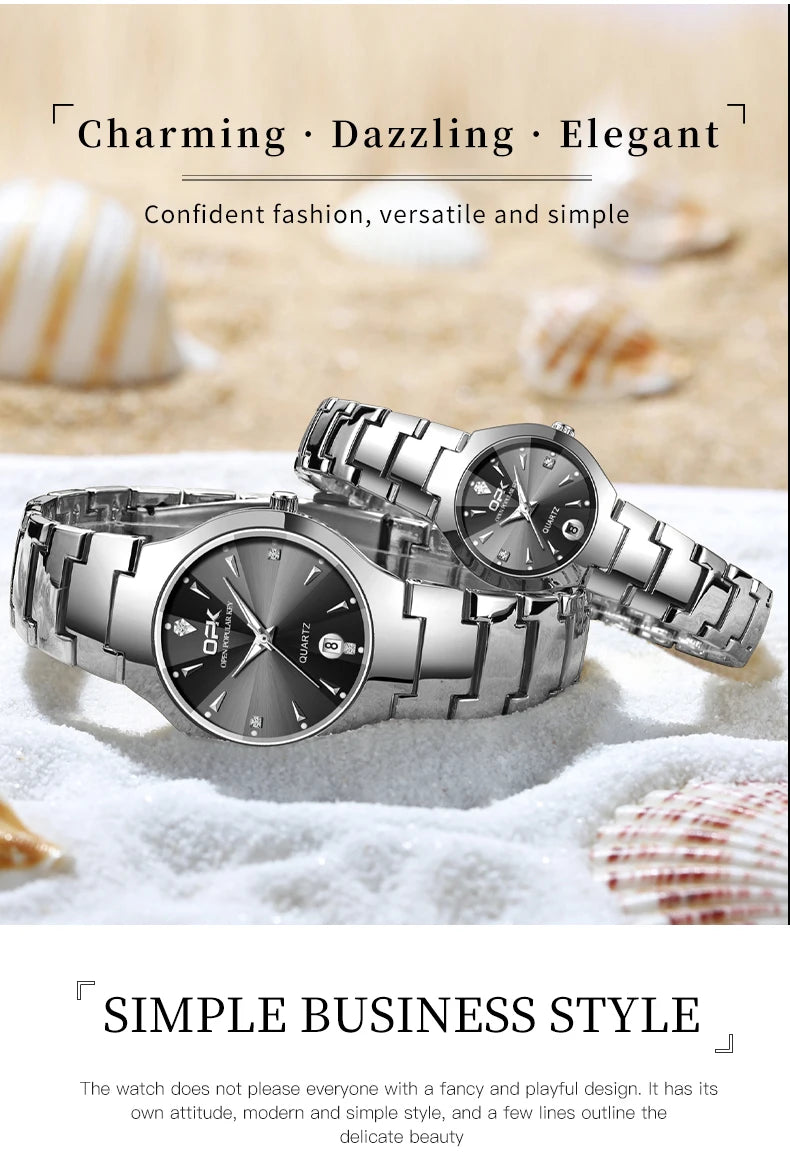 Classic Fashion Waterproof Glow Quartz Couple Watches