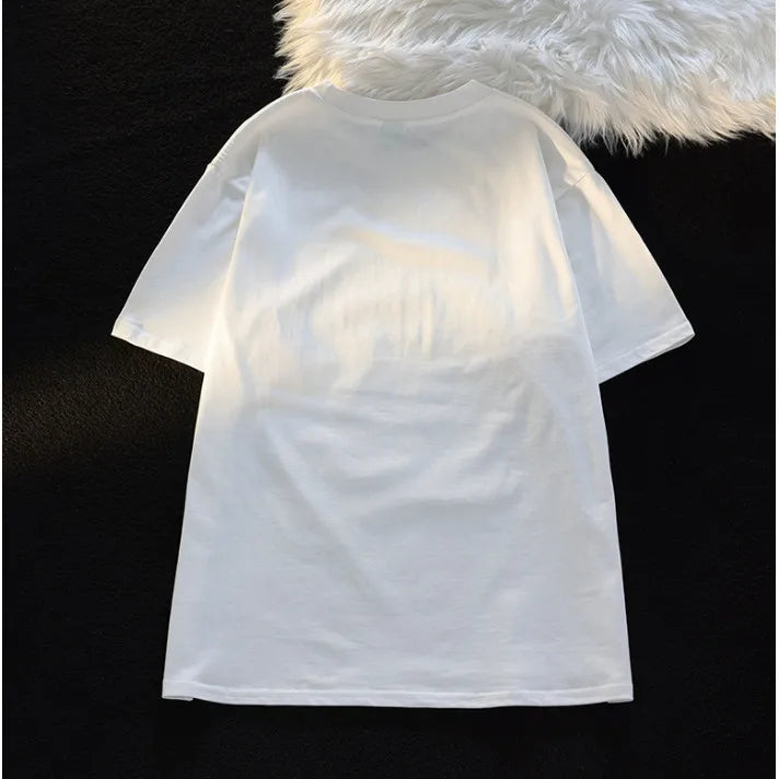 Cute Cartoon Cat Print T shirt