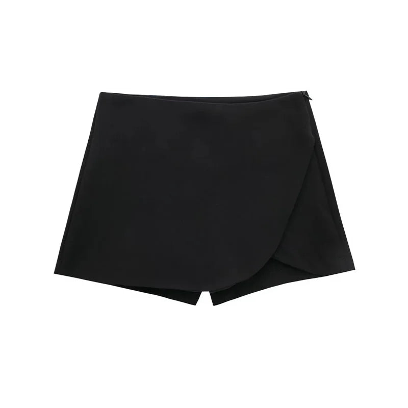 Black Mini Skirt Shorts Woman
