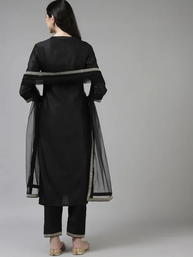 women's silk cotton 3-piece set with distinctive ethnic clothing, side jabi set with comfortable vibe