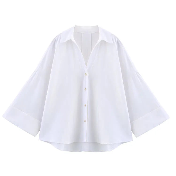 Wide Sleeved Shirt Women  Shirts & Blouses