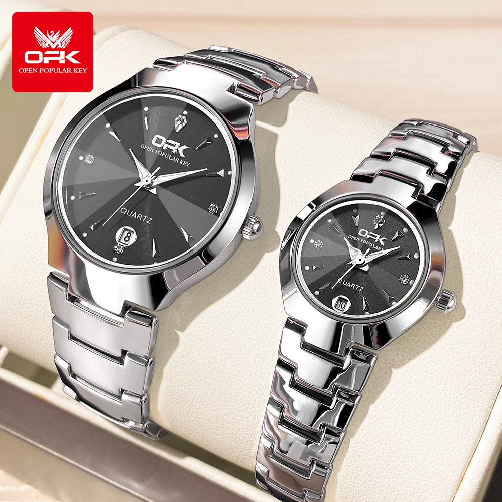 Classic Fashion Waterproof Glow Quartz Couple Watches