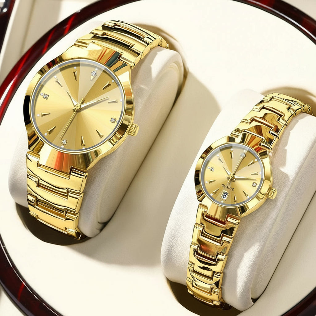 Classic Fashion Waterproof Glow Quartz Couple Watches