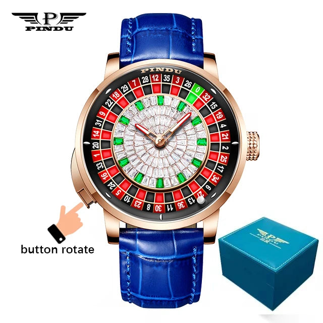 Russian Roulette Game Sapphire Mirror Diamond Dial Men's Watch