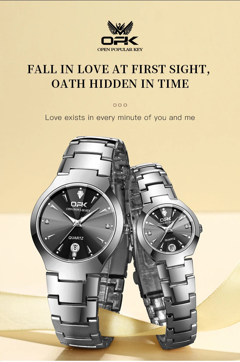 Classic Fashion Waterproof Glow Quartz Couple Watches