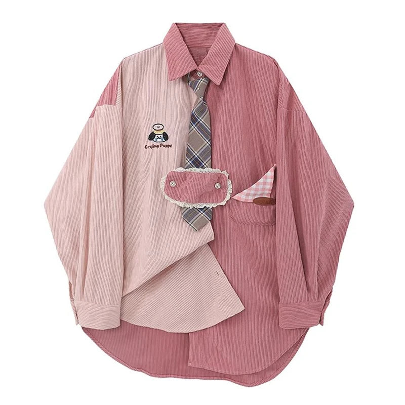 Preppy Style  Sweet Cute Chic Asymmetrical Tops