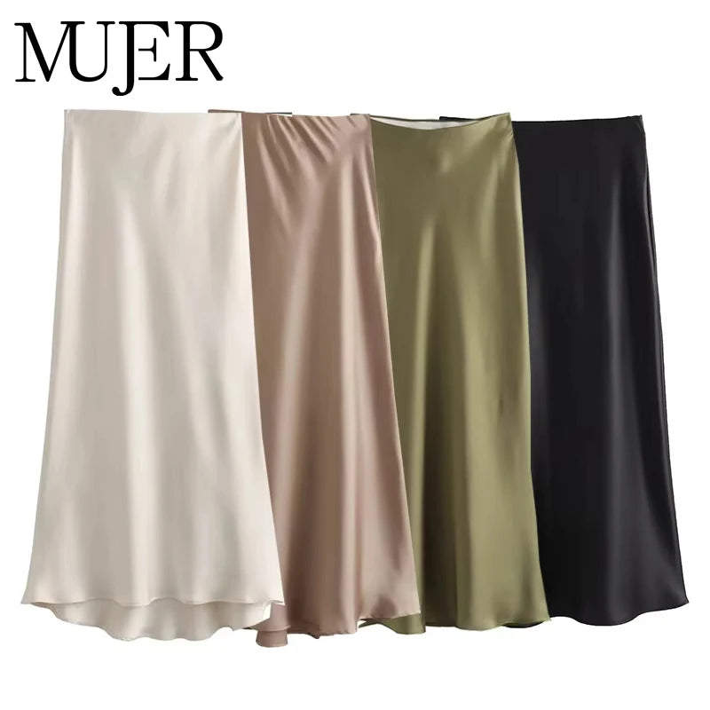 Satin Skirt Women