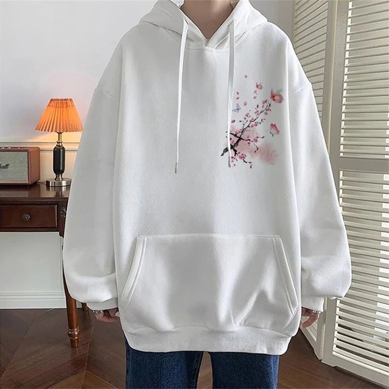 Butterfly Cherry Blossoms Graphic Hoodies